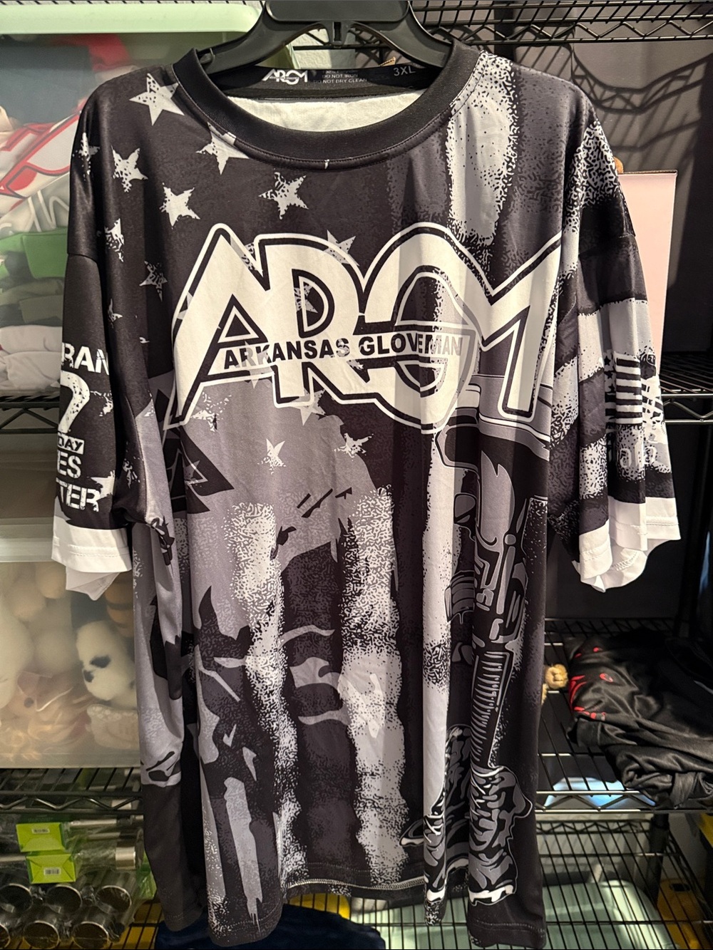 ARGM Arkansas Gloveman Graphic Tee — Black & White